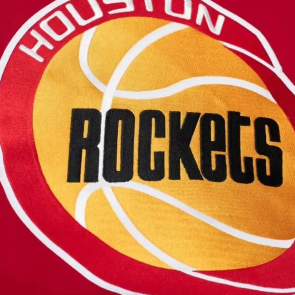 Men Mitchell & Ness Jackets & Outerwear-Heavyweight Satin Jacket Houston Rockets