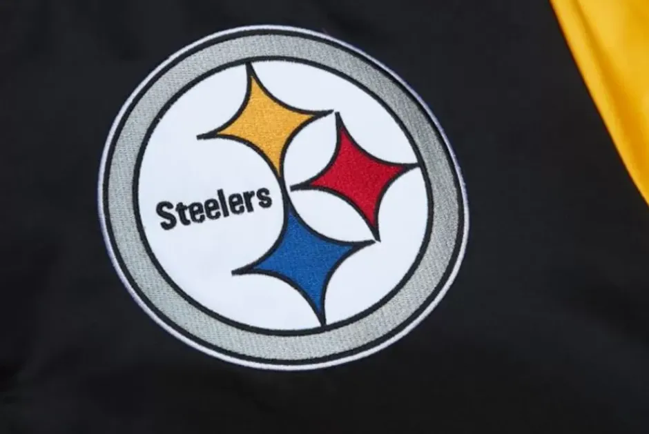 Men Mitchell & Ness Jackets & Outerwear-Heavyweight Satin Jacket Pittsburgh Steelers