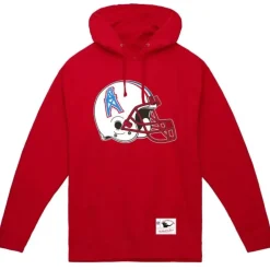 Men Mitchell & Ness Hoodies & Sweatshirts-Helmet 1 Hoodie Houston Oilers