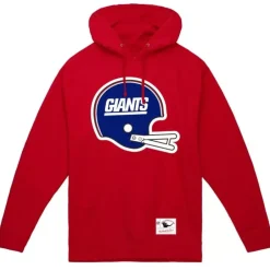 Men Mitchell & Ness Hoodies & Sweatshirts-Helmet 1 Hoodie New York Giants