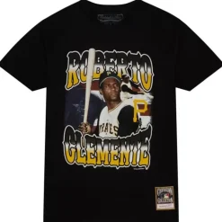 Men Mitchell & Ness T-Shirts & Tops-Heritage Tee Pittsburgh Pirates Roberto Clemente