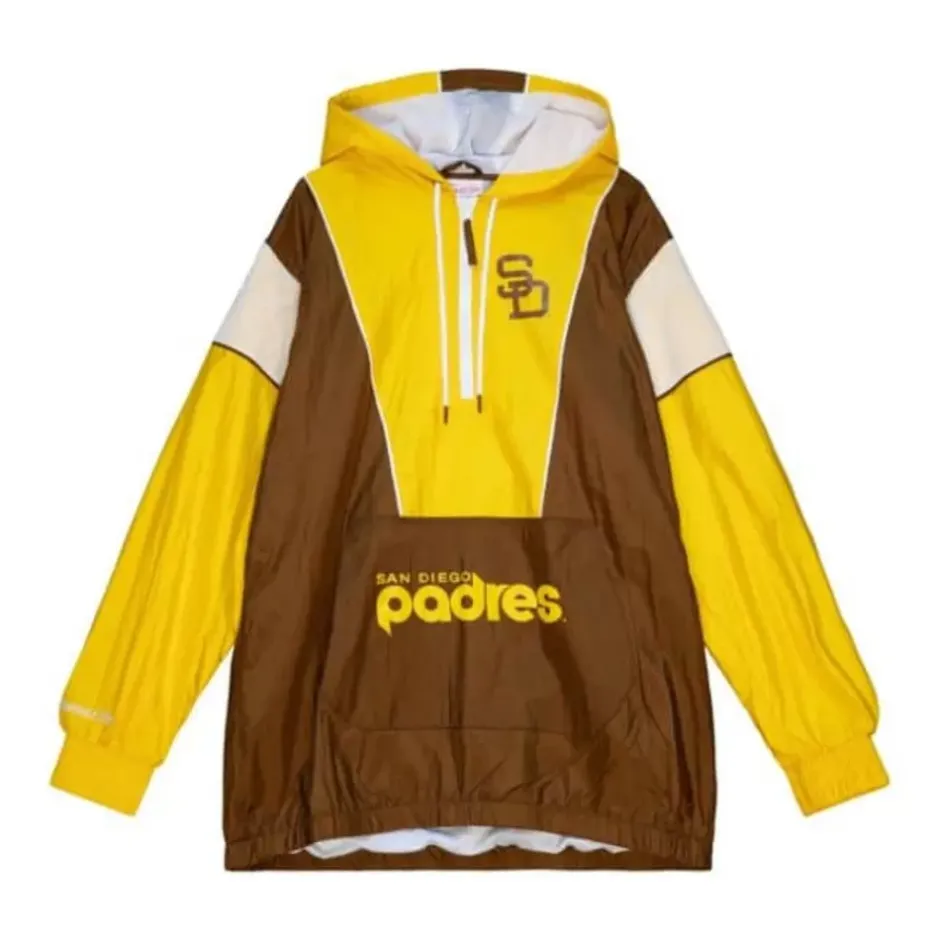 Men Mitchell & Ness Jackets & Outerwear-Highlight Reel Windbreaker San Diego Padres