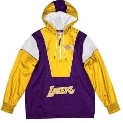 Men Mitchell & Ness Jackets & Outerwear-Highlight Reel Windbreaker Los Angeles Lakers