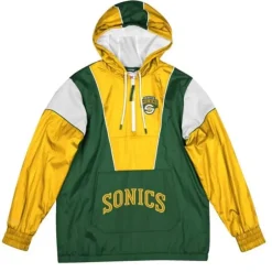 Men Mitchell & Ness Jackets & Outerwear-Highlight Reel Windbreaker Seattle Supersonics