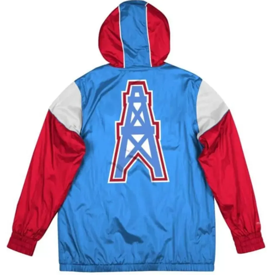 Men Mitchell & Ness Jackets & Outerwear-Highlight Reel Windbreaker Houston Oilers
