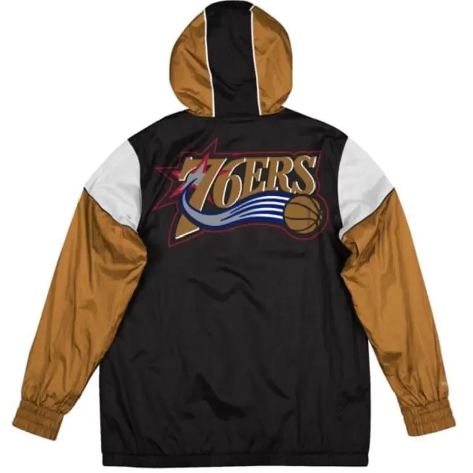 Men Mitchell & Ness Jackets & Outerwear-Highlight Reel Windbreaker Philadelphia 76Ers