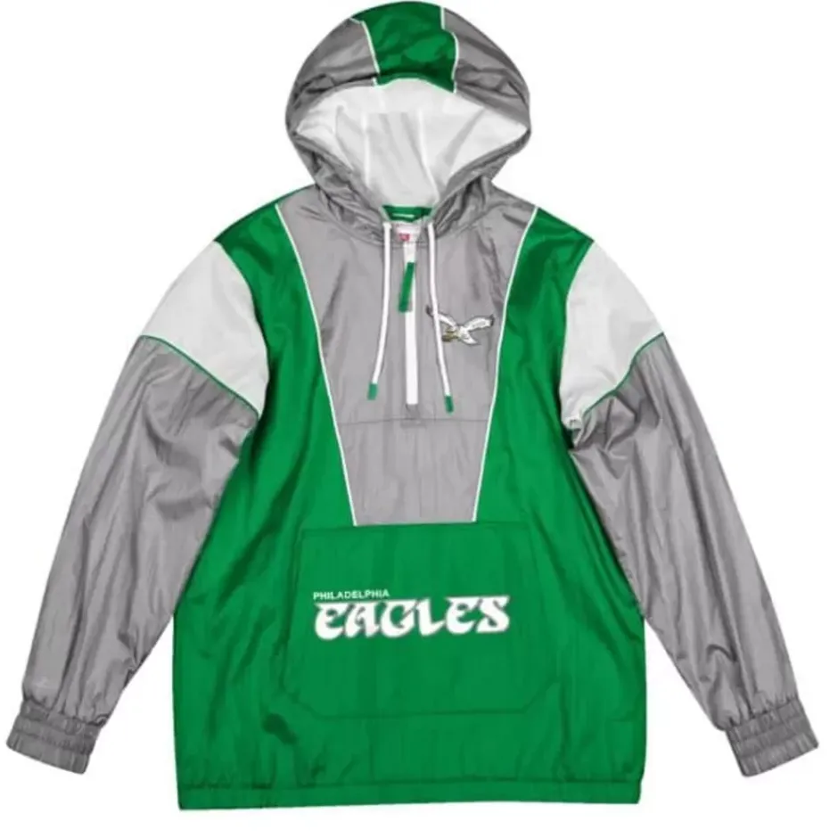 Men Mitchell & Ness Jackets & Outerwear-Highlight Reel Windbreaker Philadelphia Eagles