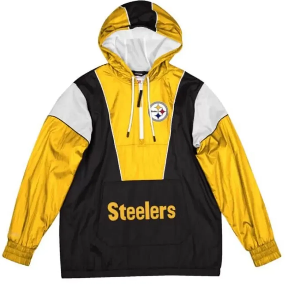Men Mitchell & Ness Jackets & Outerwear-Highlight Reel Windbreaker Pittsburgh Steelers