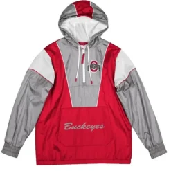 Men Mitchell & Ness Jackets & Outerwear-Highlight Reel Windbreaker Ohio State