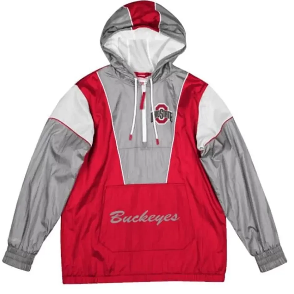 Men Mitchell & Ness Jackets & Outerwear-Highlight Reel Windbreaker Ohio State