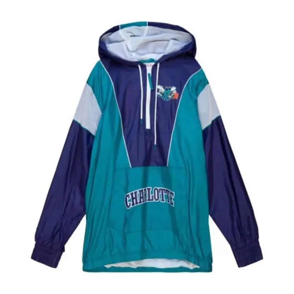 Men Mitchell & Ness Jackets & Outerwear-Highlight Reel Windbreaker Charlotte Hornets