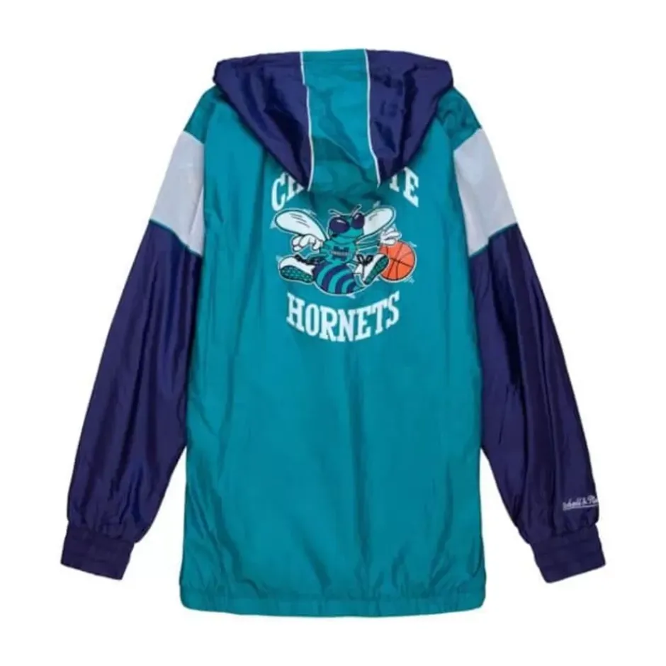 Men Mitchell & Ness Jackets & Outerwear-Highlight Reel Windbreaker Charlotte Hornets