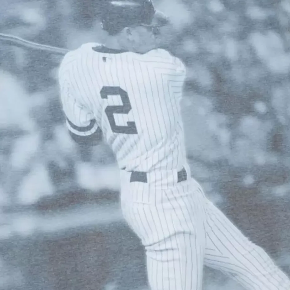 Men Mitchell & Ness T-Shirts & Tops-Highlight Sublimated Player Tee New York Yankees Derek Jeter