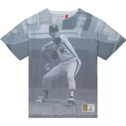 Men Mitchell & Ness T-Shirts & Tops-Highlight Sublimated Player Tee Houston Astros Nolan Ryan