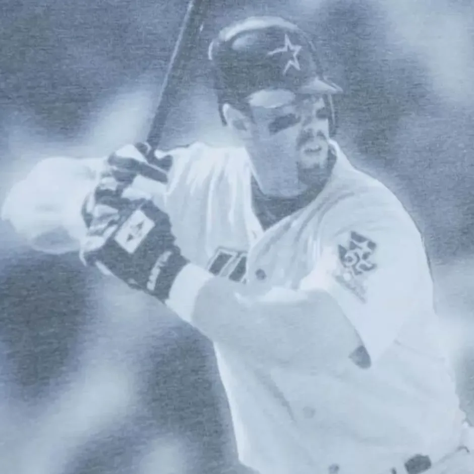 Men Mitchell & Ness T-Shirts & Tops-Highlight Sublimated Player Tee Houston Astros Jeff Bagwell