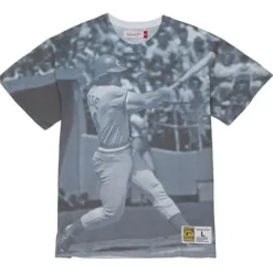Men Mitchell & Ness T-Shirts & Tops-Highlight Sublimated Player Tee Cincinnati Reds Pete Rose