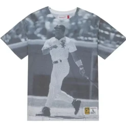 Men Mitchell & Ness T-Shirts & Tops-Highlight Sublimated Player Tee Chicago White Sox Bo Jackson