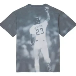 Men Mitchell & Ness T-Shirts & Tops-Highlight Sublimated Player Tee Los Angeles Dodgers Kirk Gibson