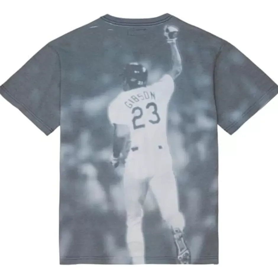 Men Mitchell & Ness T-Shirts & Tops-Highlight Sublimated Player Tee Los Angeles Dodgers Kirk Gibson
