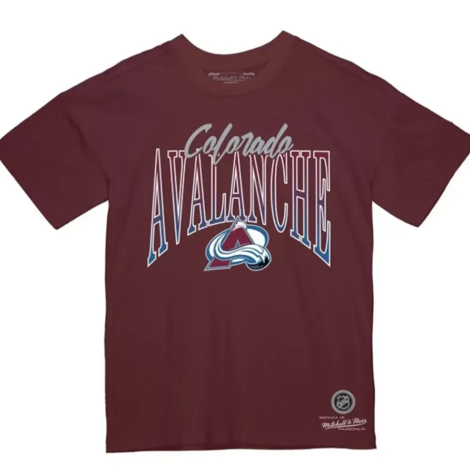 Men Mitchell & Ness T-Shirts & Tops-Hip Check Tee Colorado Avalanche