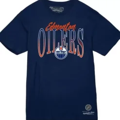 Men Mitchell & Ness T-Shirts & Tops-Hip Check Tee Edmonton Oilers
