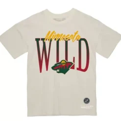 Men Mitchell & Ness T-Shirts & Tops-Hip Check Tee Minnesota Wild
