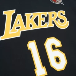 Men Mitchell & Ness Hoodies & Sweatshirts-Hof Fleece Hoodie Los Angeles Lakers Pau Gasol