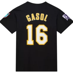 Men Mitchell & Ness T-Shirts & Tops-Hof N&N Premium Tee Los Angeles Lakers Pau Gasol