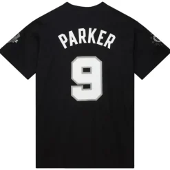 Men Mitchell & Ness T-Shirts & Tops-Hof N&N Premium Tee San Antonio Spurs Tony Parker