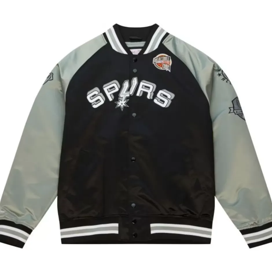 Men Mitchell & Ness Jackets & Outerwear-Hof N&N Satin Jacket San Antonio Spurs Tony Parker