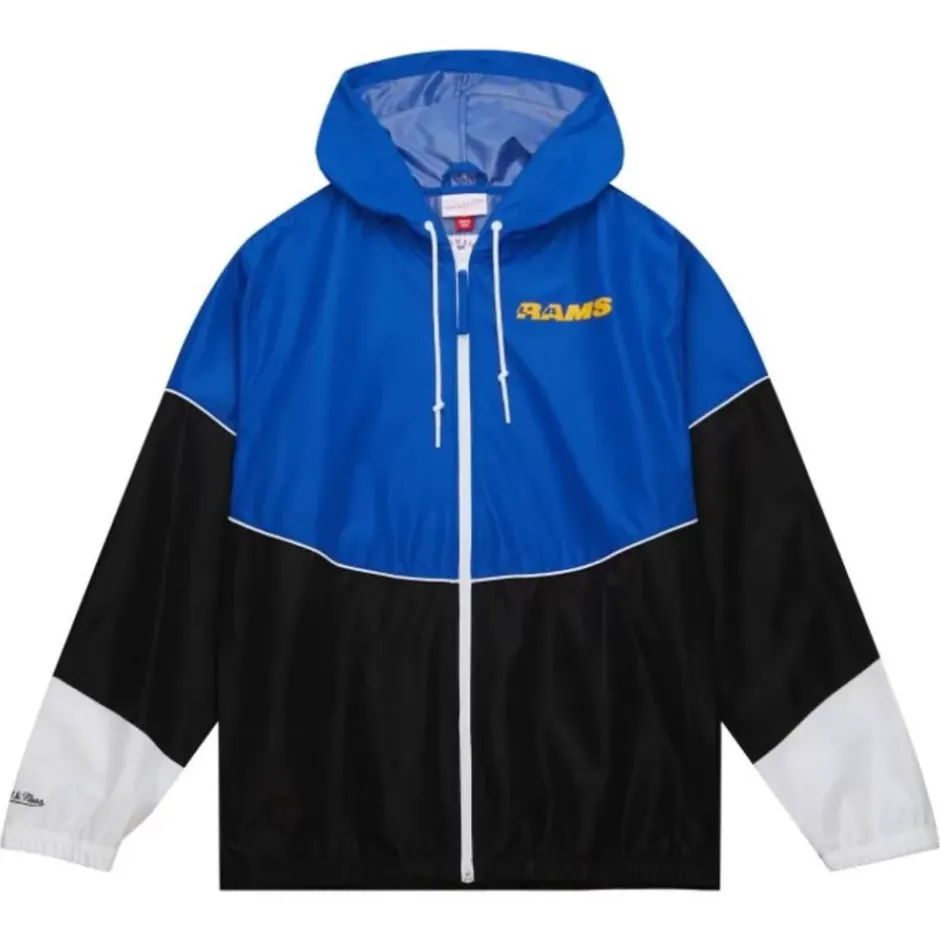 Men Mitchell & Ness Jackets & Outerwear-Home Team Lightweight Windbreaker Los Angeles Rams