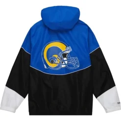 Men Mitchell & Ness Jackets & Outerwear-Home Team Lightweight Windbreaker Los Angeles Rams