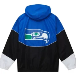 Men Mitchell & Ness Jackets & Outerwear-Home Team Lightweight Windbreaker Seattle Seahawks