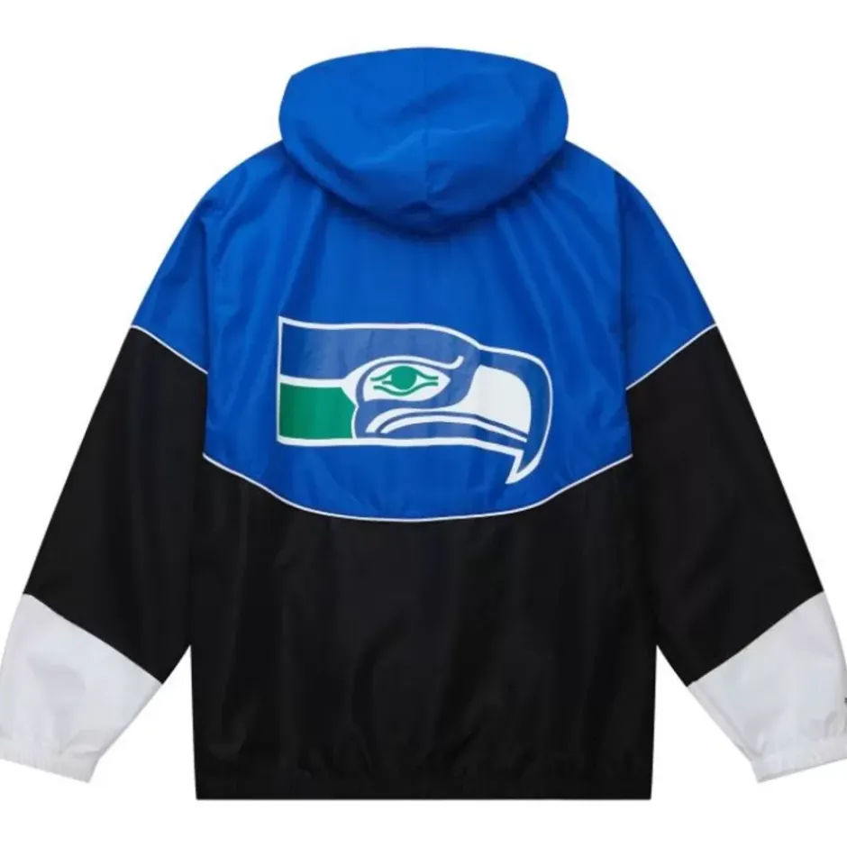 Men Mitchell & Ness Jackets & Outerwear-Home Team Lightweight Windbreaker Seattle Seahawks