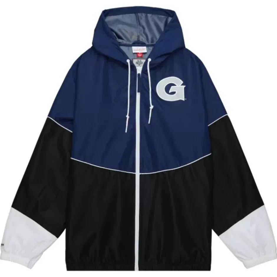 Men Mitchell & Ness Jackets & Outerwear-Home Team Lightweight Windbreaker Georgetown University