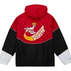 Men Mitchell & Ness Jackets & Outerwear-Home Team Lightweight Windbreaker Houston Rockets