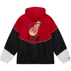 Men Mitchell & Ness Jackets & Outerwear-Home Team Lightweight Windbreaker Miami Heat