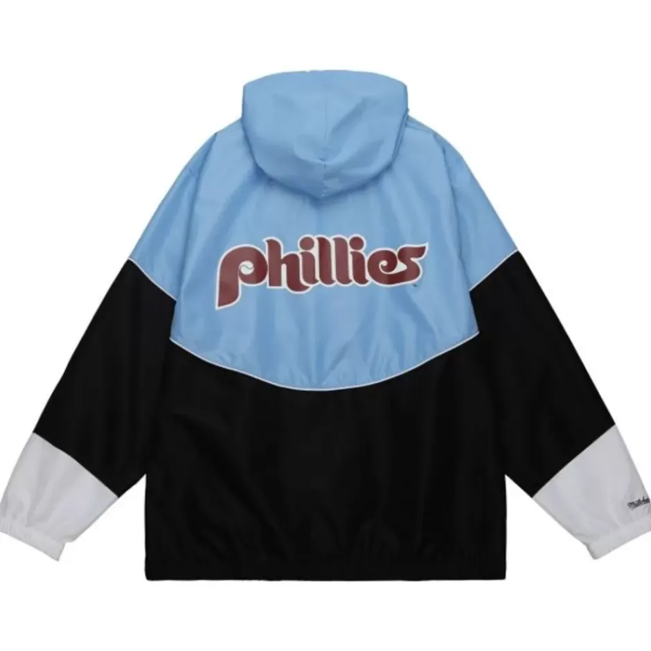 Men Mitchell & Ness Jackets & Outerwear-Home Team Lightweight Windbreaker Philadelphia Phillies