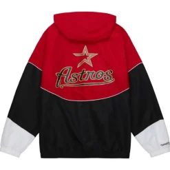 Men Mitchell & Ness Jackets & Outerwear-Home Team Lightweight Windbreaker Houston Astros