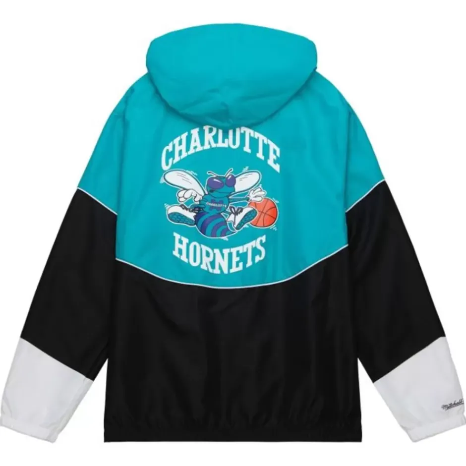 Men Mitchell & Ness Jackets & Outerwear-Home Team Lightweight Windbreaker Charlotte Hornets