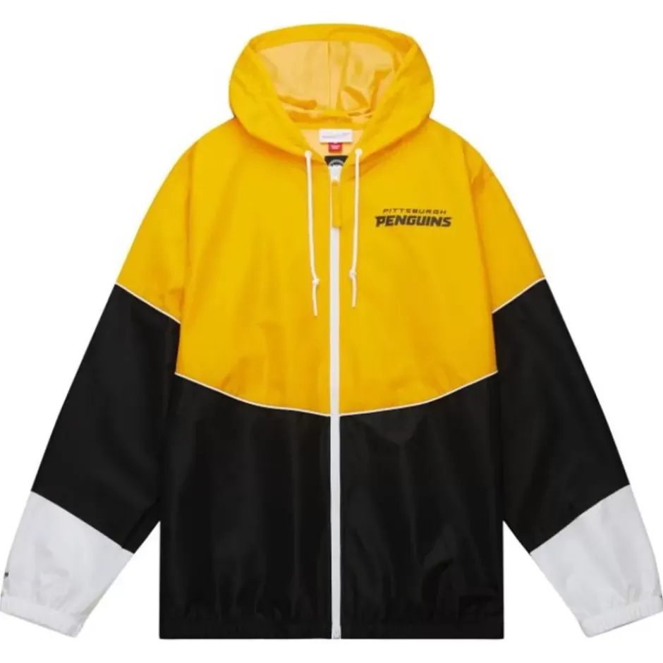 Men Mitchell & Ness Jackets & Outerwear-Home Team Lightweight Windbreaker Pittsburgh Penguins