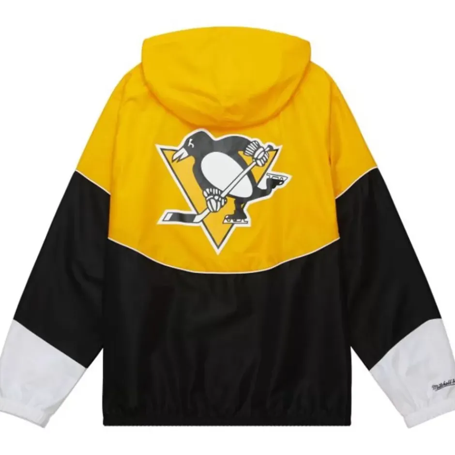 Men Mitchell & Ness Jackets & Outerwear-Home Team Lightweight Windbreaker Pittsburgh Penguins