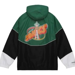 Men Mitchell & Ness Jackets & Outerwear-Home Team Lightweight Windbreaker Seattle Supersonics
