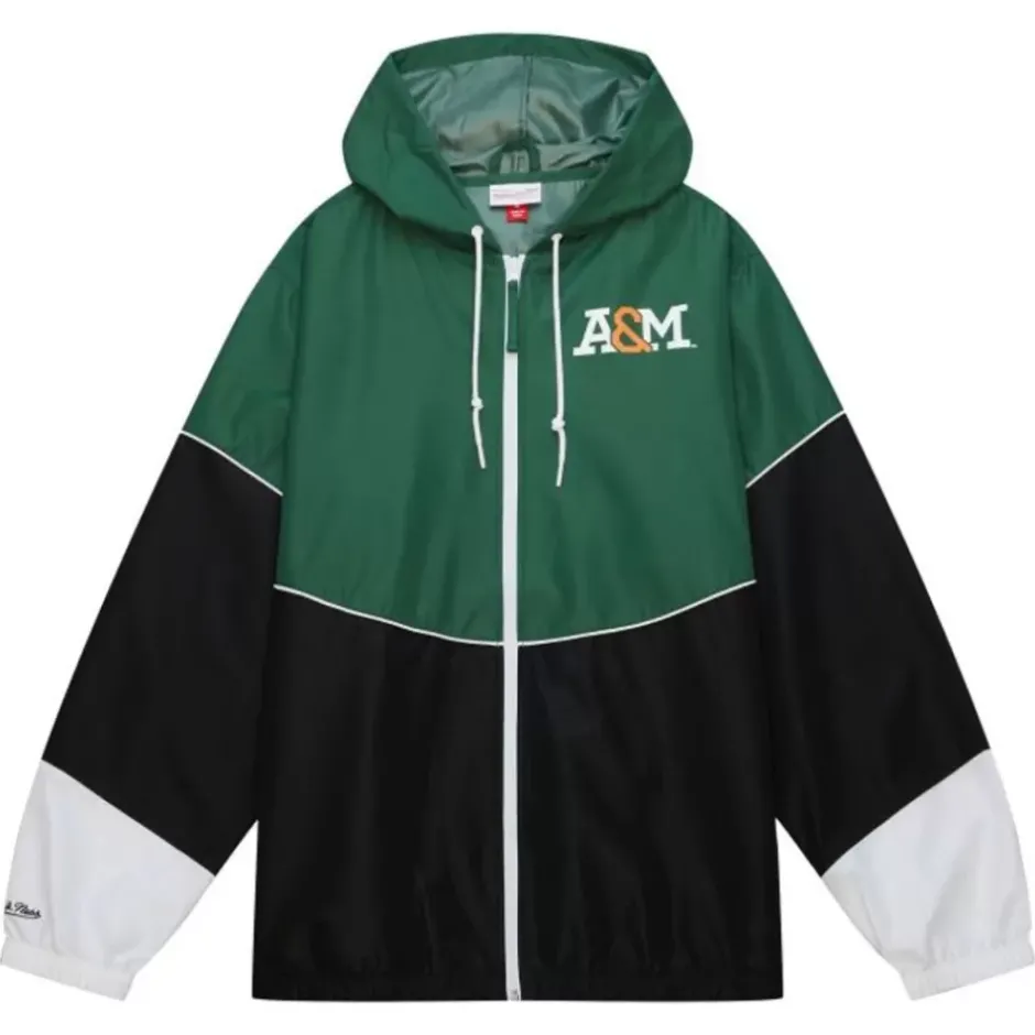 Men Mitchell & Ness Jackets & Outerwear-Home Team Lightweight Windbreaker Florida A&M University