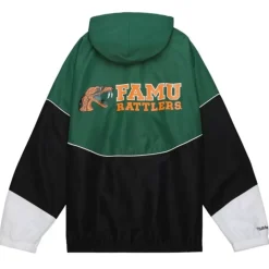 Men Mitchell & Ness Jackets & Outerwear-Home Team Lightweight Windbreaker Florida A&M University