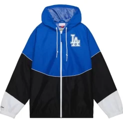 Men Mitchell & Ness Jackets & Outerwear-Home Team Lightweight Windbreaker Los Angeles Dodgers
