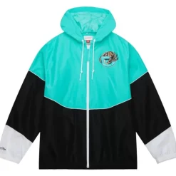 Men Mitchell & Ness Jackets & Outerwear-Home Team Lightweight Windbreaker Vancouver Grizzlies