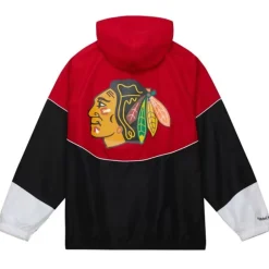 Men Mitchell & Ness Jackets & Outerwear-Home Team Lightweight Windbreaker Chicago Blackhawks