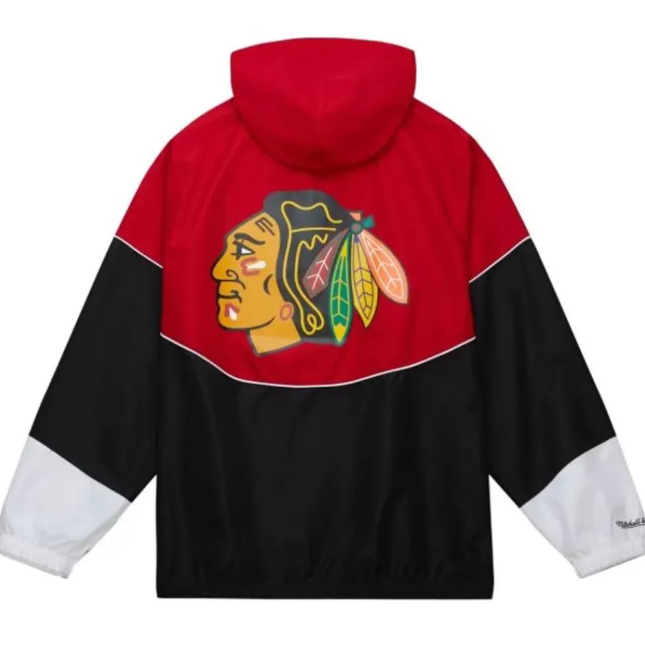 Men Mitchell & Ness Jackets & Outerwear-Home Team Lightweight Windbreaker Chicago Blackhawks