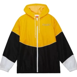Men Mitchell & Ness Jackets & Outerwear-Home Team Lightweight Windbreaker Pittsburgh Steelers